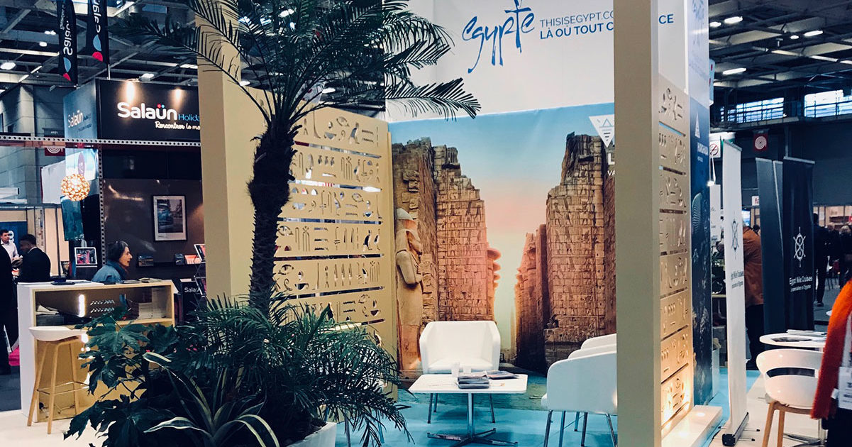 Agencement et scénographie du stand Egypte sur le salon MAP de Paris