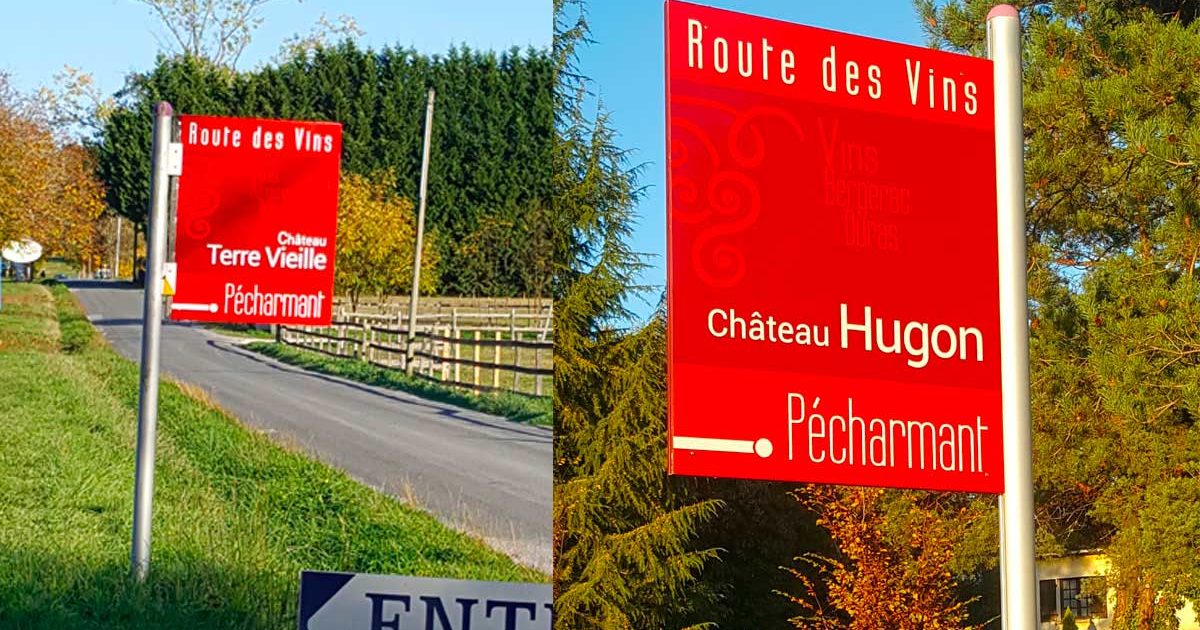 Fabrication de panneaux signalétique extérieurs pour la route des vins de Bergerac et Duras.